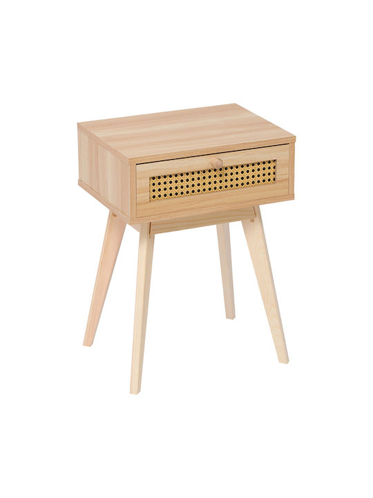 Κομοδίνο Scandy Ξύλινο Μπεζ 48x36x55cm