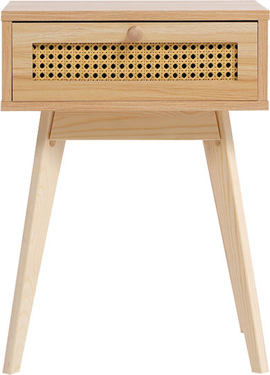 Κομοδίνο Scandy Ξύλινο Μπεζ 48x36x55cm