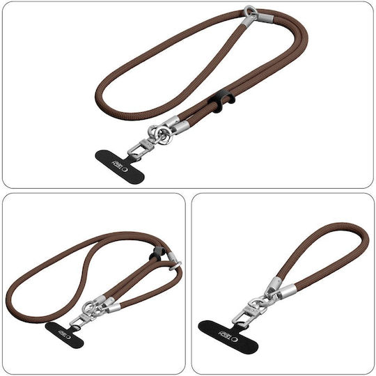 Λουράκι Κινητού Crossbody & Χεριού Tech-protect C10s Rope Καφέ Τιτανίου