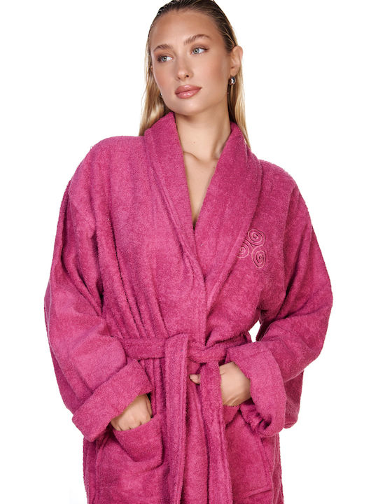 Comfort Comfort Bademantel mit Halsband in Fuchsie Farbe Comfort Comfort Bademantel mit Halsband in Fuchsie Farbe
