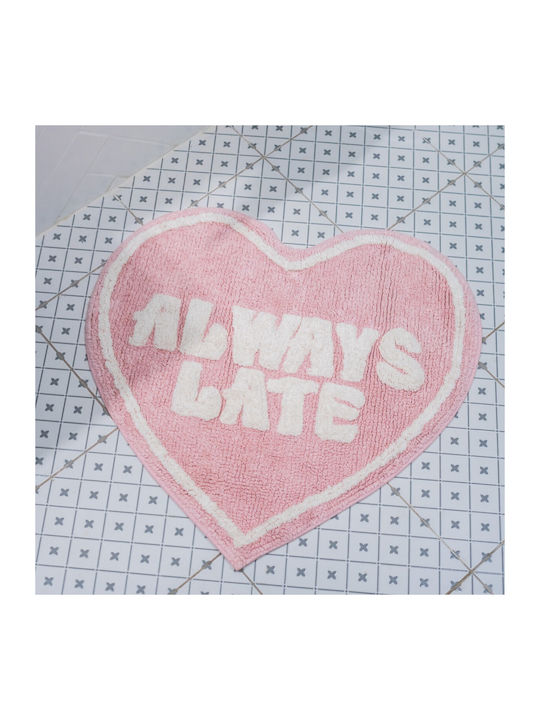 Flamingueo Non-Slip Cotton Bath Mat FLG-AL-1 Pink 53x80cm