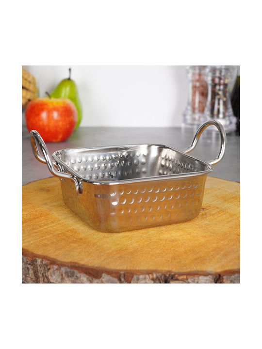 Vilde Μπωλ Σερβιρίσματος Τετράγωνο Inox Γκρι 11.5x11.5εκ.