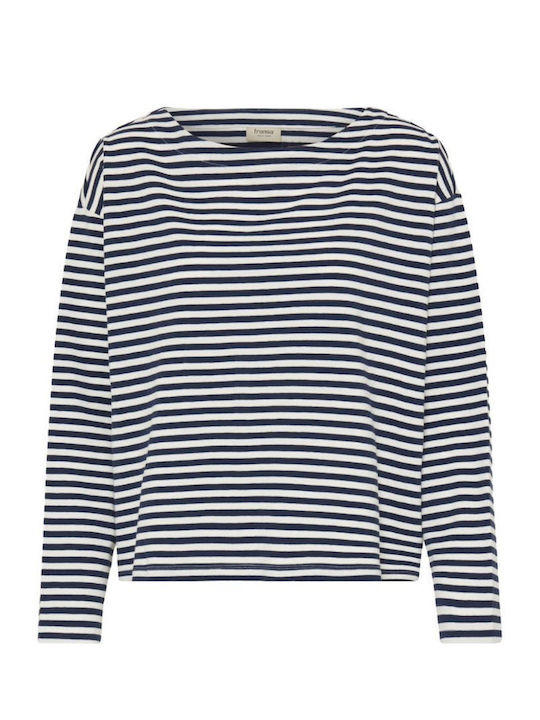 Women's Cotton Striped Blouse Blue Navy