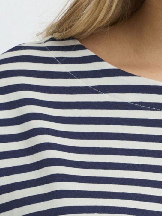Women's Cotton Striped Blouse Blue Navy