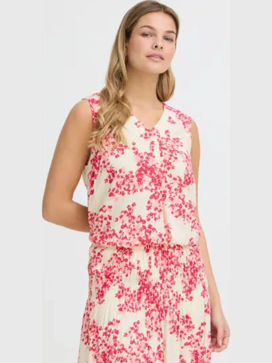Women's Sports Polo Sleeveless Blouse Pink Embrime