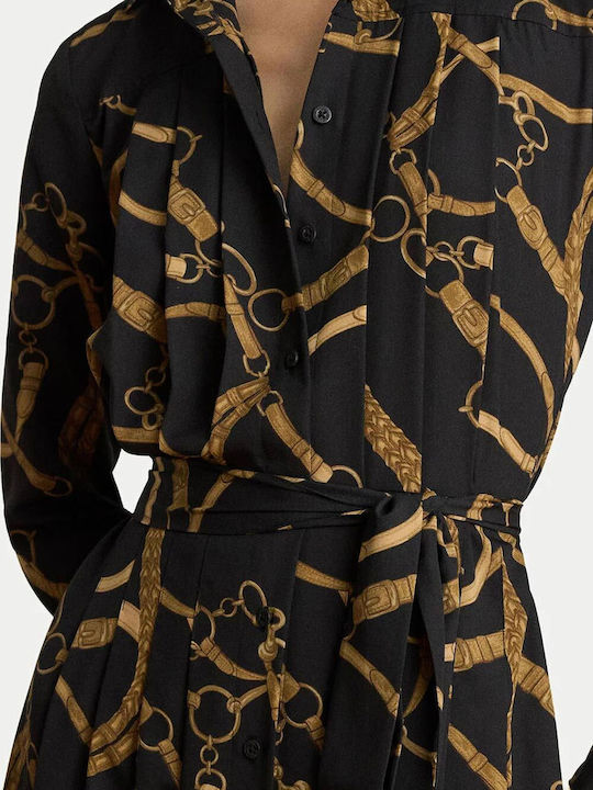 Summer Midi Shirt Dress Black