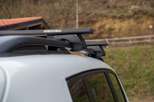 Menabo Aluminum Roof Bars Sherman XL Black 135 Cm Black Color Opel Antara 5 Doors 2006>2018 Raised Rails Parallel Bars Set 2 Pieces 12290/mb Mp.12290/mb-144