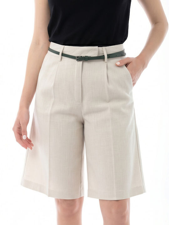 Women's Linen Bermudas Beige