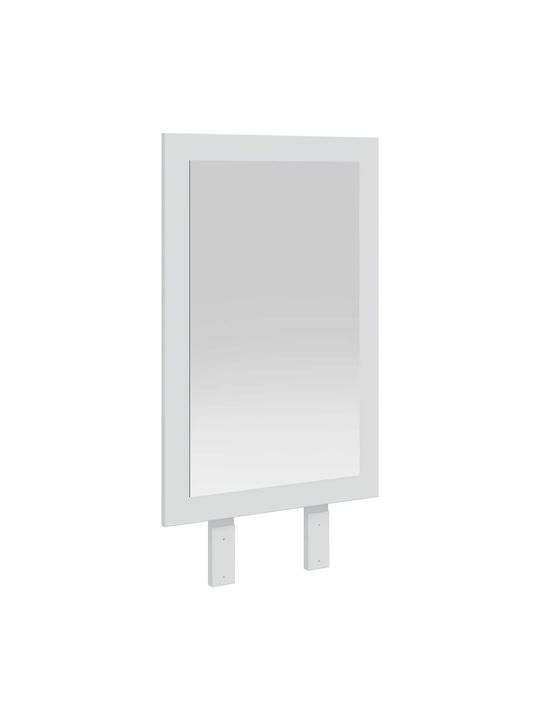 Bodenstehend Schminktisch aus Massivholz Weiß mit Spiegel & Hocker 100x50x143cm