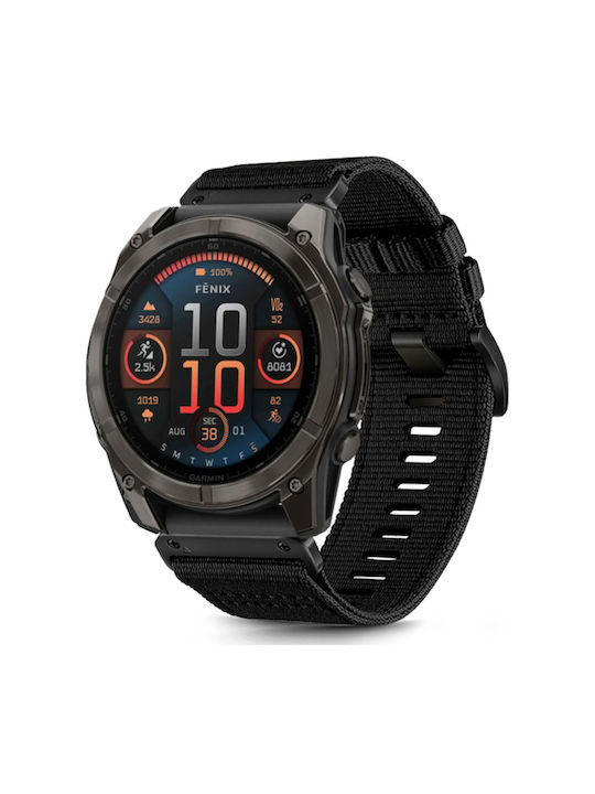 Techsuit Каишка Неръждаема стомана Черен (Instinct 2S Solar/Approach S70 42mm/Fenix 7S Pro Sapphire Solar)