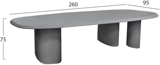 Dining Table Grey 260x95x75cm Dining Table Grey 260x95x75cm