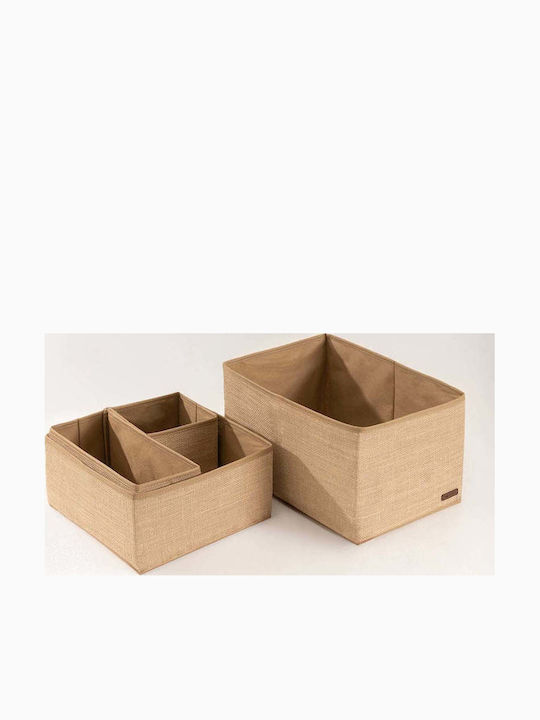 SteweHome Set of Brown Wicker Decorative Baskets 35x50cm 4 Pieces