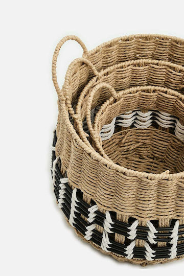 SteweHome Set Dekorative Körbe Korbweide Mehrfarbige 3Stücke