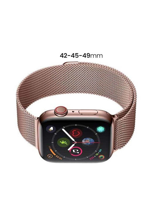 Devia Elegant Milanese Strap Λουράκι Μεταλλικό Ροζ Χρυσό (Apple Watch 42/44/45mm)