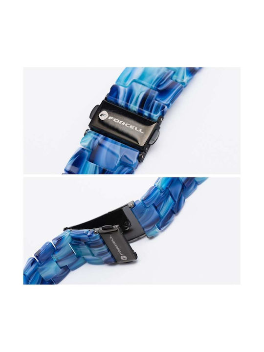 Forcell F-design Armband Rostfreier Stahl Blau (Apple Watch 38/40/41 mm)