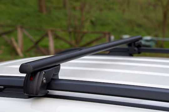 Menabo Car Roof Bars Aluminum for Audi A6 Allroad 5D 2006>2011 Set with Roof Rack Legs Black