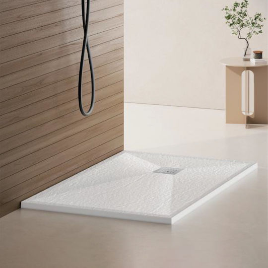 Slim Rechteckig Porzellan Dusche x100cm Weiß