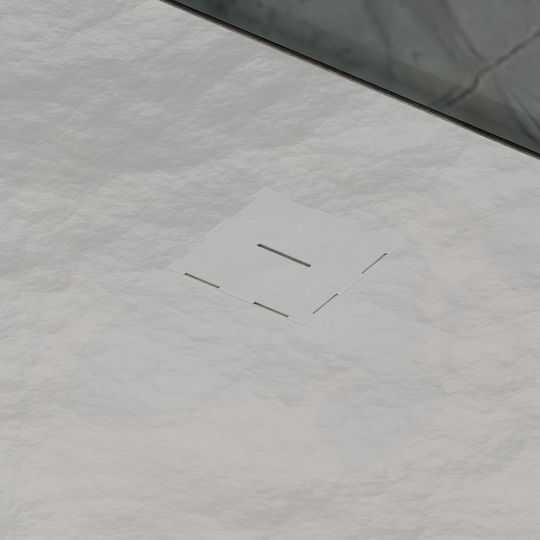 Rectangular Porcelain Shower White Slim 80x120x6.5cm