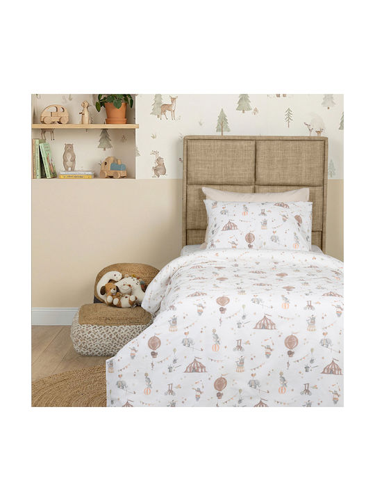 Sunshine Cotton Feelings Set Kids Duvet Cover Single With Pillowcase Cotton White 170x250cm
