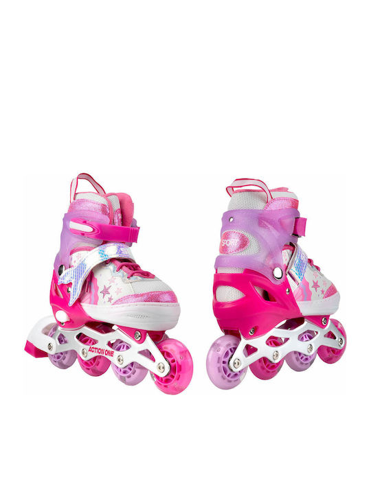 Action One Little Mermaid Adjustable Inline Skates Size M 35-38 Pink