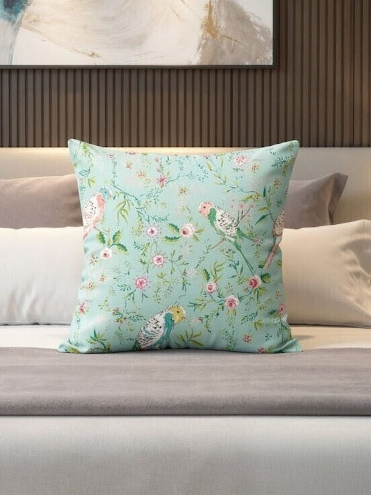 Oxygen Kids Decorative Pillow Siel Japanese Birds Light Blue 45x45cm