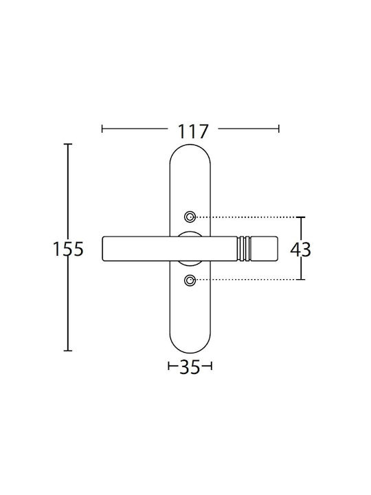 Fenstergriff Konvex Handgriff Serie 115w Matt Gold