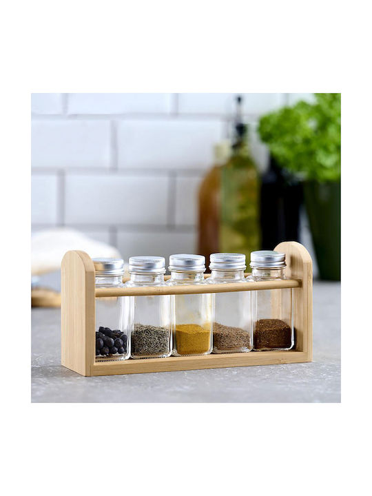 Espiel Bamboo Spice Jars Transparent 5 Pieces