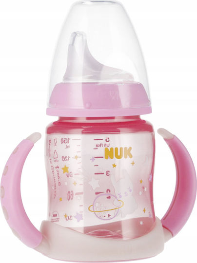 Nuk Bottle Εκπαιδευτικό Μπιμπερό Πλαστικό με Λαβές Ροζ 150ml