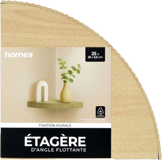 Corner Brown Wall Shelf 25x25x3.5cm