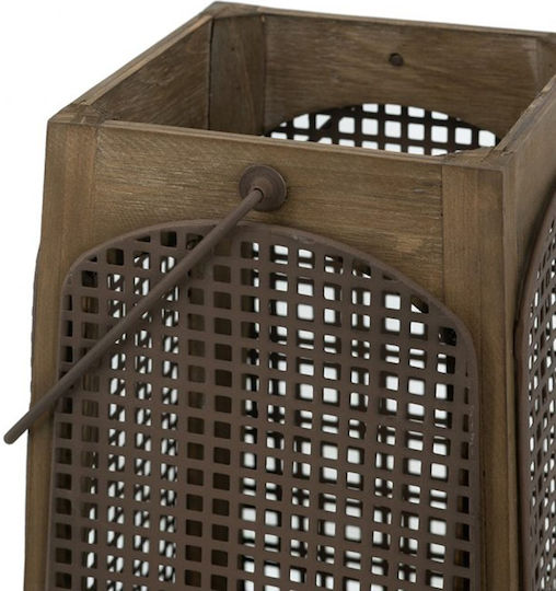 Artekko Set Wooden Floor Lanterns Brown 2 Pieces
