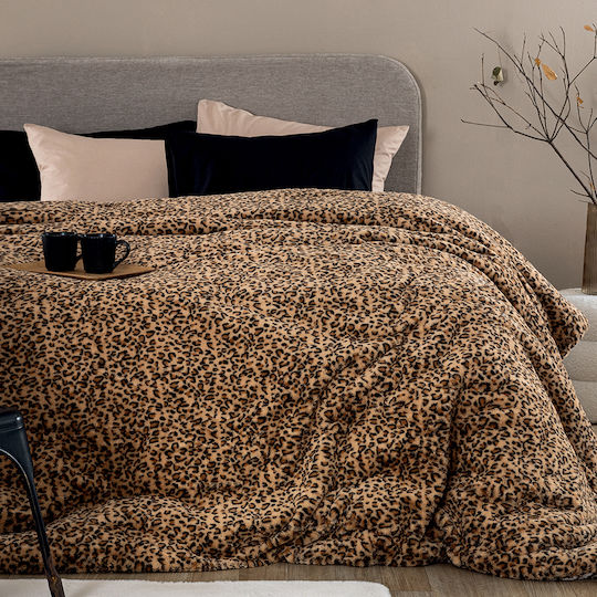 Palamaiki Κουβερτοπάπλωμα Υπέρδιπλο 220x240εκ. Deva Beige 840 GSM