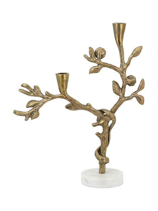 Artekko Branch Κηροπήγιο Μεταλλικό σε Χρυσό Χρώμα 31.8x38.1x10.2εκ.