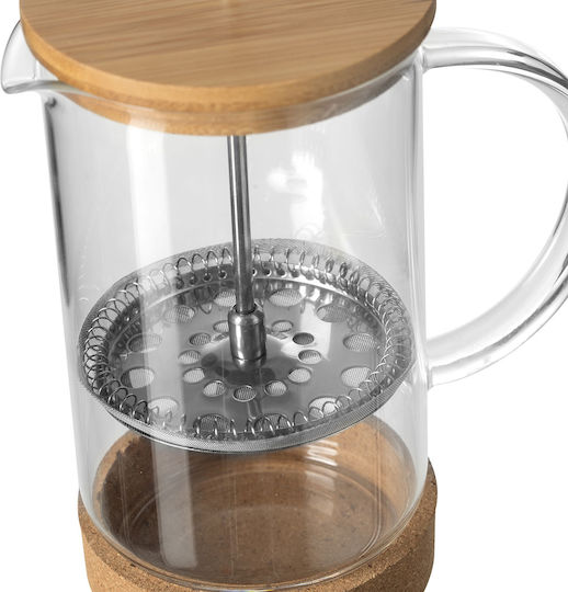 PanOikos Bamboo Manual Filter Coffee Maker Stainless Steel Brown 600ml