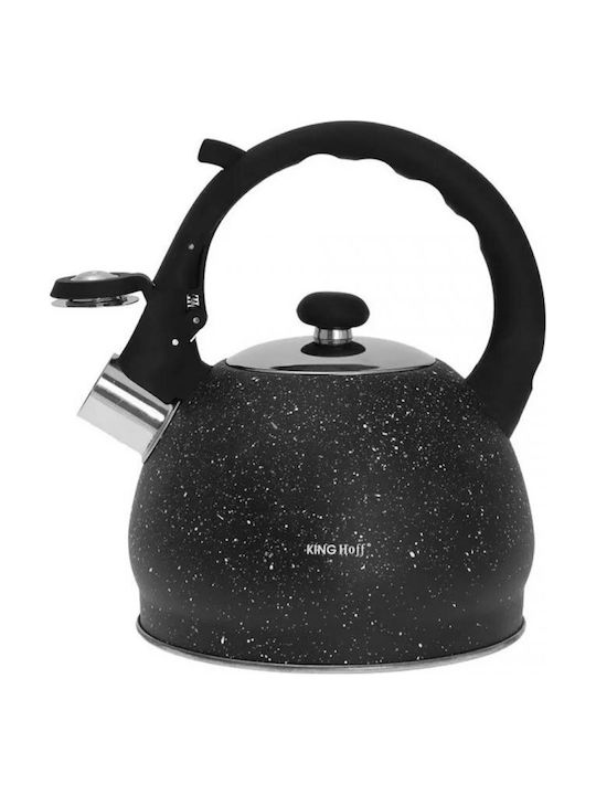 KING Hoff Teekanne Rostfreier Stahl Schwarz 2000ml