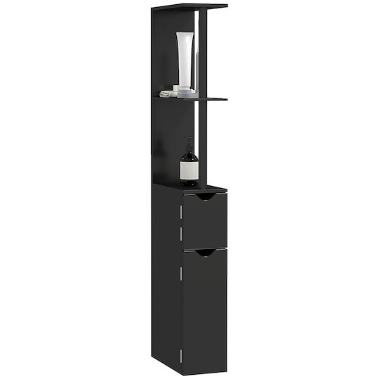 Kleankin 834-456V80BK Dulap Coloana Pentru Baie Pardoseală 15.2x29.8x118cm Neagră