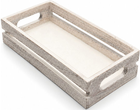 Yuk Bread Box Wooden White 27x14x6cm