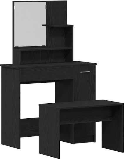 Schminktisch Hölzern Black Oak mit Spiegel 86.5x35x136cm Schminktisch Hölzern Black Oak mit Spiegel 86.5x35x136cm
