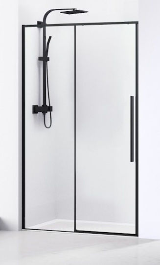 Sparke Duschwand für Dusche mit Aufklappbar Tür 100x200cm Sauberes Glas Schwarz