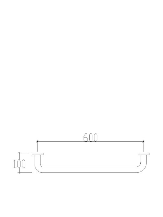 Tema Inox Bathroom Grab Bar for Persons with Disabilities 60cm Silver