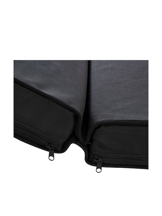 Wooden Deckchair with Pillow Black 204x79x77cm