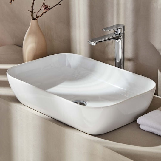 Tema Lof060 Lof Επικαθήμενος Νιπτήρας Πορσελάνης 60x40cm Tema Lof060 Lof Επικαθήμενος Νιπτήρας Πορσελάνης 60x40cm