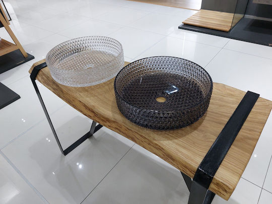GL Επικαθήμενος Νιπτήρας Γυάλινος 40x40cm Λευκός