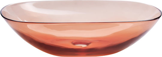 Beliani Επικαθήμενος Νιπτήρας Πορσελάνης 54x36cm Red Beliani Επικαθήμενος Νιπτήρας Πορσελάνης 54x36cm Red