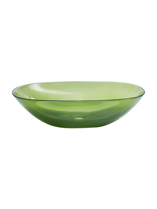 Beliani Vessel Bathroom Sink Porcelain 54x36cm Green