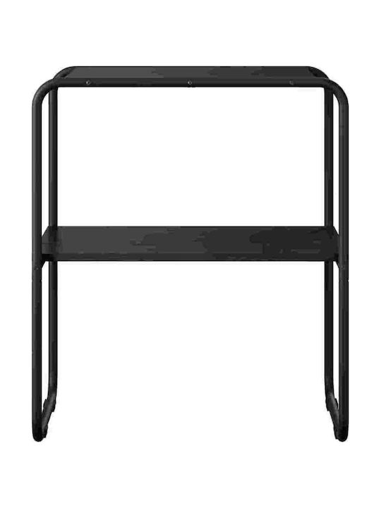 vidaXL Konsolentisch Aus Holz & Metall Schwarz Eiche M80xB42,5xH70cm