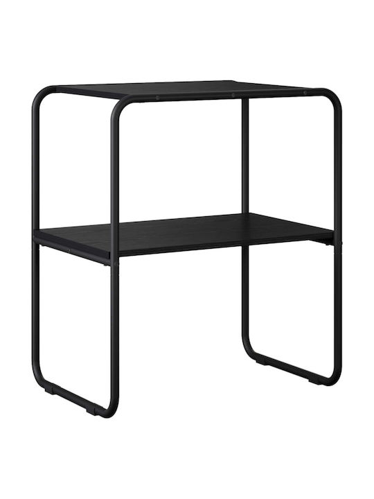vidaXL Konsolentisch Aus Holz & Metall Schwarz Eiche M80xB42,5xH70cm