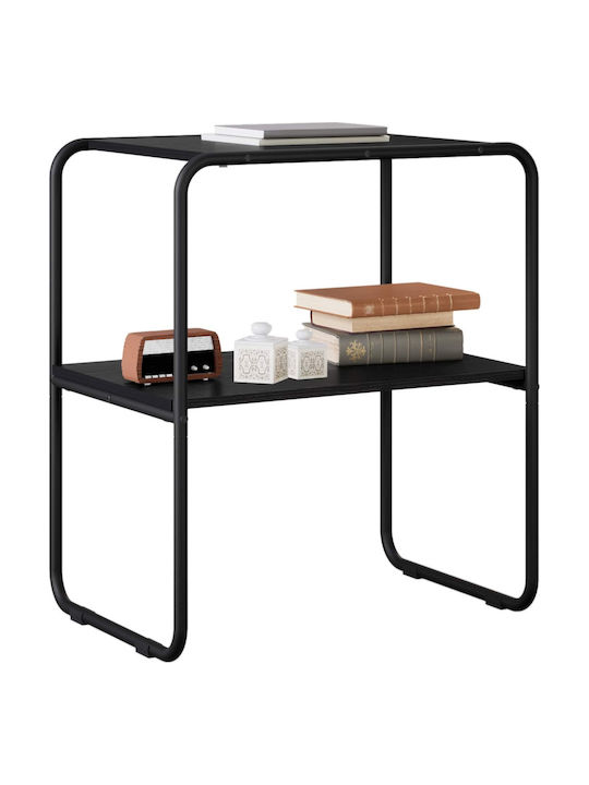 vidaXL Konsolentisch Aus Holz & Metall Schwarz Eiche M80xB42,5xH70cm