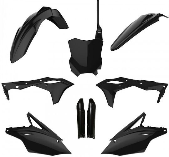 Polisport Motorcycle Plastic Set for Kawasaki KX Black 1pcs