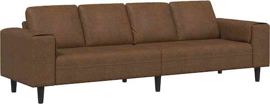Corner Couch Artificial Leather Brown 250x77x76cm