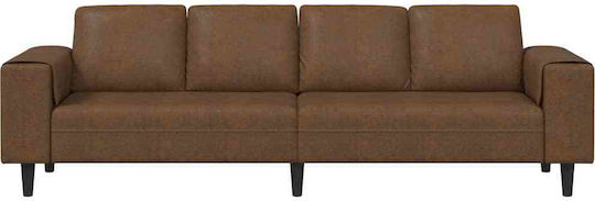 Corner Couch Artificial Leather Brown 250x77x76cm